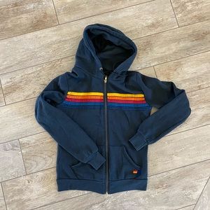Aviator Nation 5 stripe hoodie, charcoal